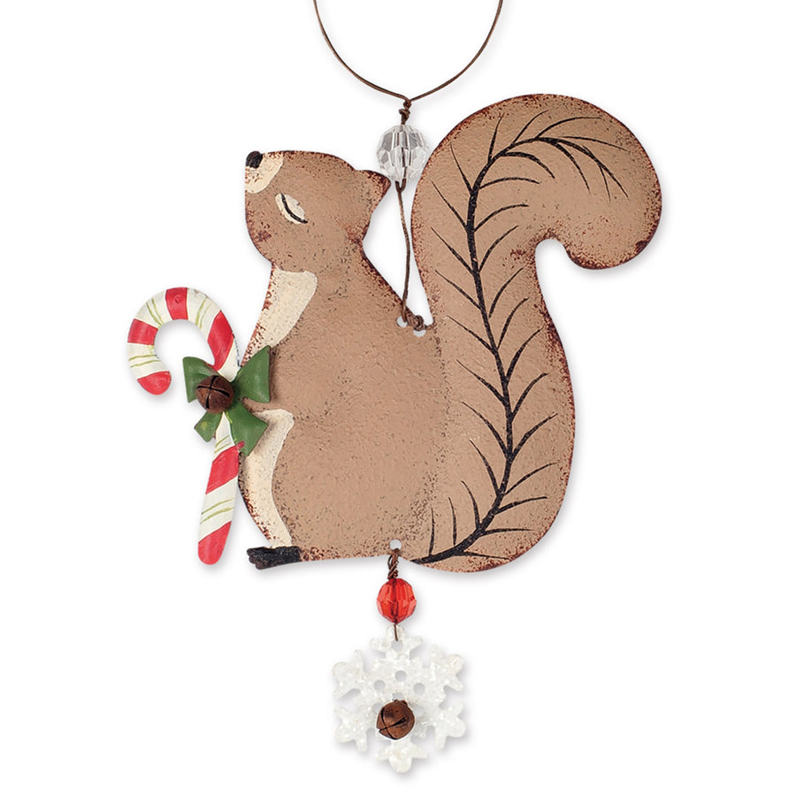 RJ Legend Squirrel Ornament Tree Christmas Decorations, Metal Ornaments, Small Cute Holiday Ornament, Hanging Winter Decorations
