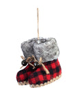 RJ Legend Red Plaid Snow Boots Ornament, Christmas Ornaments, Holiday Decorations, Hanging Decor, Christmas Decor