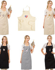 Cozyville Apron Set, Assort of 2, 100% Cotton Chef Apron, Adjustable Strap