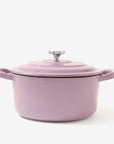 RJ Legend 1.9 Quart Cast Iron Pot, Enameled Cast Iron Pot, Dutch Oven Pot, Non-Stick, Round Braiser with Loop Handles, Purple