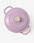 RJ Legend 1.9 Quart Cast Iron Pot, Enameled Cast Iron Pot, Dutch Oven Pot, Non-Stick, Round Braiser with Loop Handles, Purple