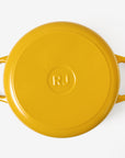 RJ Legend 1.9 Quart Cast Iron Pot, Enameled Cast Iron Pot, Dutch Oven Pot, Non-Stick, Round Braiser with Loop Handles, Mustard Yellow