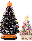 RJ Legend Handcrafted Ceramic Trees, Cordless with LEDs, Set of 2
