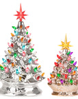 RJ Legend Ceramic Tree, Cordless with Multicolor LEDs, 2pcs Set - 15" & 9"
