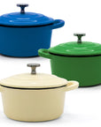 RJ Legend Mini Dutch Oven Pot, Round Cocotte, 5.5-Inch - 8.5 oz, 2Pcs and 3Pcs Set