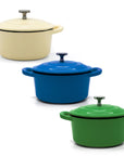 RJ Legend Mini Dutch Oven Pot, Round Cocotte, 5.5-Inch - 8.5 oz, 2Pcs and 3Pcs Set