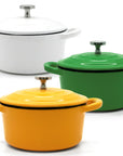 RJ Legend Mini Dutch Oven Pot, Round Cocotte, 5.5-Inch - 8.5 oz, 2Pcs and 3Pcs Set