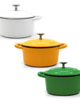 RJ Legend Mini Dutch Oven Pot, Round Cocotte, 5.5-Inch - 8.5 oz, 2Pcs and 3Pcs Set