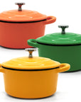 RJ Legend Mini Dutch Oven Pot, Round Cocotte, 5.5-Inch - 8.5 oz, 2Pcs and 3Pcs Set