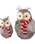 RJ Legend Silver Owl Rattan Decoration Lighted Display Set For Home, Room and Outdoor Decor, Christmas Decorations