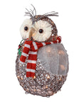 RJ Legend Silver Owl Rattan Decoration Lighted Display Set For Home, Room and Outdoor Decor, Christmas Decorations