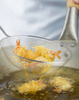 RJ Legend 304 Stainless Steel Pasta Strainer, Mesh Strainer, Oil Skimmer