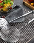 RJ Legend 304 Stainless Steel Slotted Spoon, Oil Skimmer, Wok Skimmer Ladle