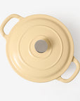 RJ Legend 1.9 Quart Cast Iron Pot, Enameled Cast Iron Pot, Dutch Oven Pot, Non-Stick, Round Braiser with Loop Handles, Beige