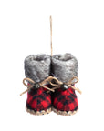 RJ Legend Red Plaid Snow Boots Ornament, Christmas Ornaments, Holiday Decorations, Hanging Decor, Christmas Decor