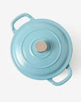 RJ Legend 1.9 Quart Cast Iron Pot, Enameled Cast Iron Pot, Dutch Oven Pot, Non-Stick, Round Braiser with Loop Handles, Blue