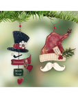 RJ Legend Hat Ornaments, Small Holiday Decoration, Metal Christmas Decorations, Hanging Winter Decorations, 2 Assorted