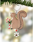 RJ Legend Squirrel Ornament Tree Christmas Decorations, Metal Ornaments, Small Cute Holiday Ornament, Hanging Winter Decorations