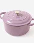 RJ Legend 1.9 Quart Cast Iron Pot, Enameled Cast Iron Pot, Dutch Oven Pot, Non-Stick, Round Braiser with Loop Handles, Purple