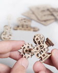 RJ Legend 4 Piece Fidgets Creation Wooden Tribiks Set, Mini 3D Puzzle, DIY Kit, Fidget Toys, Kids and Adults, Self-Assemble Set