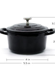 RJ Legend Mini Cast Iron Pot, Round Cocotte, 5.5-Inch