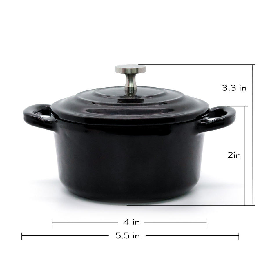 RJ Legend Mini Cast Iron Pot, Round Cocotte, 5.5-Inch 