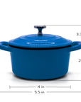 RJ Legend Mini Cast Iron Pot, Round Cocotte, 5.5-Inch