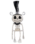RJ Legend Smiling Skeleton Shelf Sitter, Halloween Decorations, Metal Figure, Table and Ledge Home Decor, Spooky Halloween Ornament