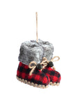 RJ Legend Red Plaid Snow Boots Ornament, Christmas Ornaments, Holiday Decorations, Hanging Decor, Christmas Decor