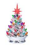RJ Legend Handcrafted Ceramic Tree, Cordless with LED Bulbs - 9" Silver
