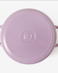 RJ Legend 1.9 Quart Cast Iron Pot, Enameled Cast Iron Pot, Dutch Oven Pot, Non-Stick, Round Braiser with Loop Handles, Purple