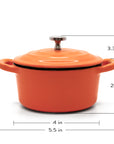 RJ Legend Mini Cast Iron Pot, Round Cocotte, 5.5-Inch 