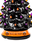 RJ Legend Ceramic Tree, 15" Handcraft Cordless with Pumpkin Head, LED Light Bulbs, - Black