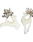 RJ Legend Graceful Reindeer Ornaments, Small Holiday Decoration, Metal Christmas Decorations, Hanging Winter Decorations, 2 Assorted
