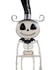 RJ Legend Smiling Skeleton Shelf Sitter, Halloween Decorations, Metal Figure, Table and Ledge Home Decor, Spooky Halloween Ornament