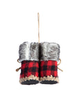 RJ Legend Red Plaid Snow Boots Ornament, Christmas Ornaments, Holiday Decorations, Hanging Decor, Christmas Decor