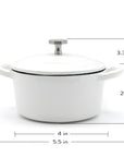 RJ Legend Mini Cast Iron Pot, Round Cocotte, 5.5-Inch