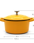 RJ Legend Mini Cast Iron Pot, Round Cocotte, 5.5-Inch