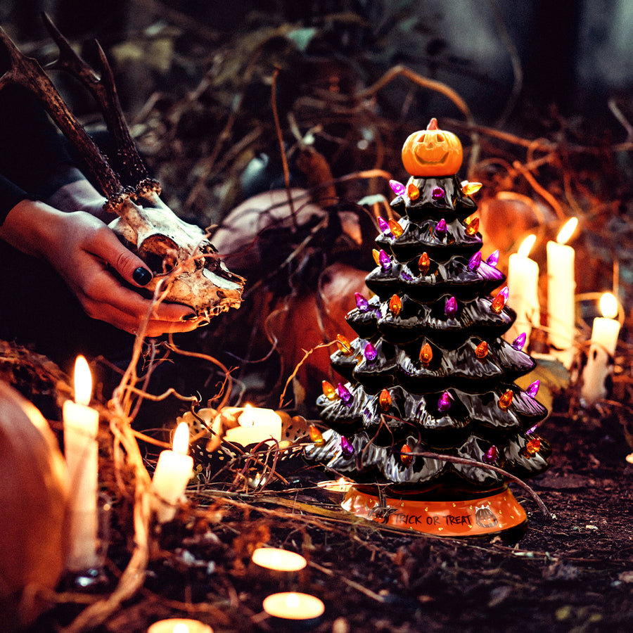 Halloween Decorating Ideas for Ceramic Christmas Trees