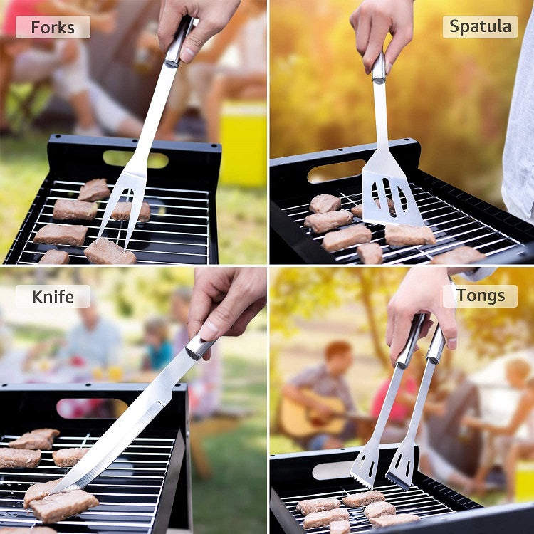 RJ Legend 9-Piece Premium Stainless Steel BBQ Grill Set for Men with Storage Case – Ultimate Gift for Dad, Husband, Grill Masters
