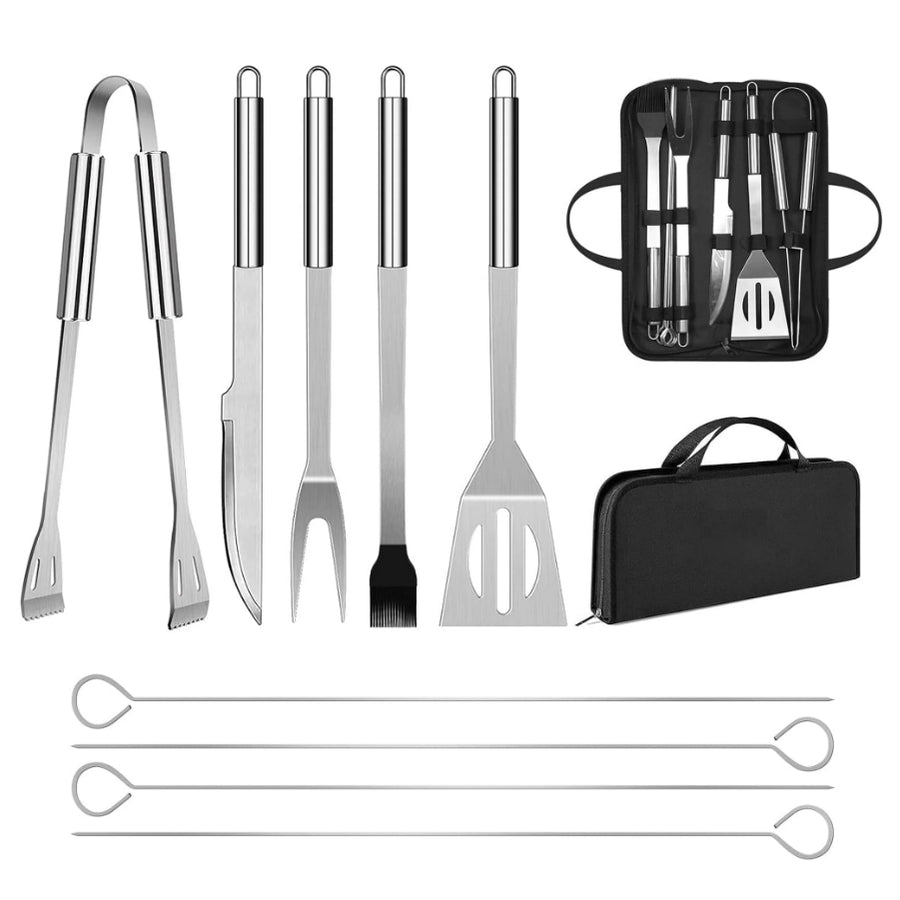 RJ Legend 9-Piece Premium Stainless Steel BBQ Grill Set for Men with Storage Case – Ultimate Gift for Dad, Husband, Grill Masters