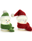 RJ Legend Lit Merry & Bright Snowmen Snowglobe Ornaments, Christmas Decorations, Home Decor, LED Globe, 2 Assorted