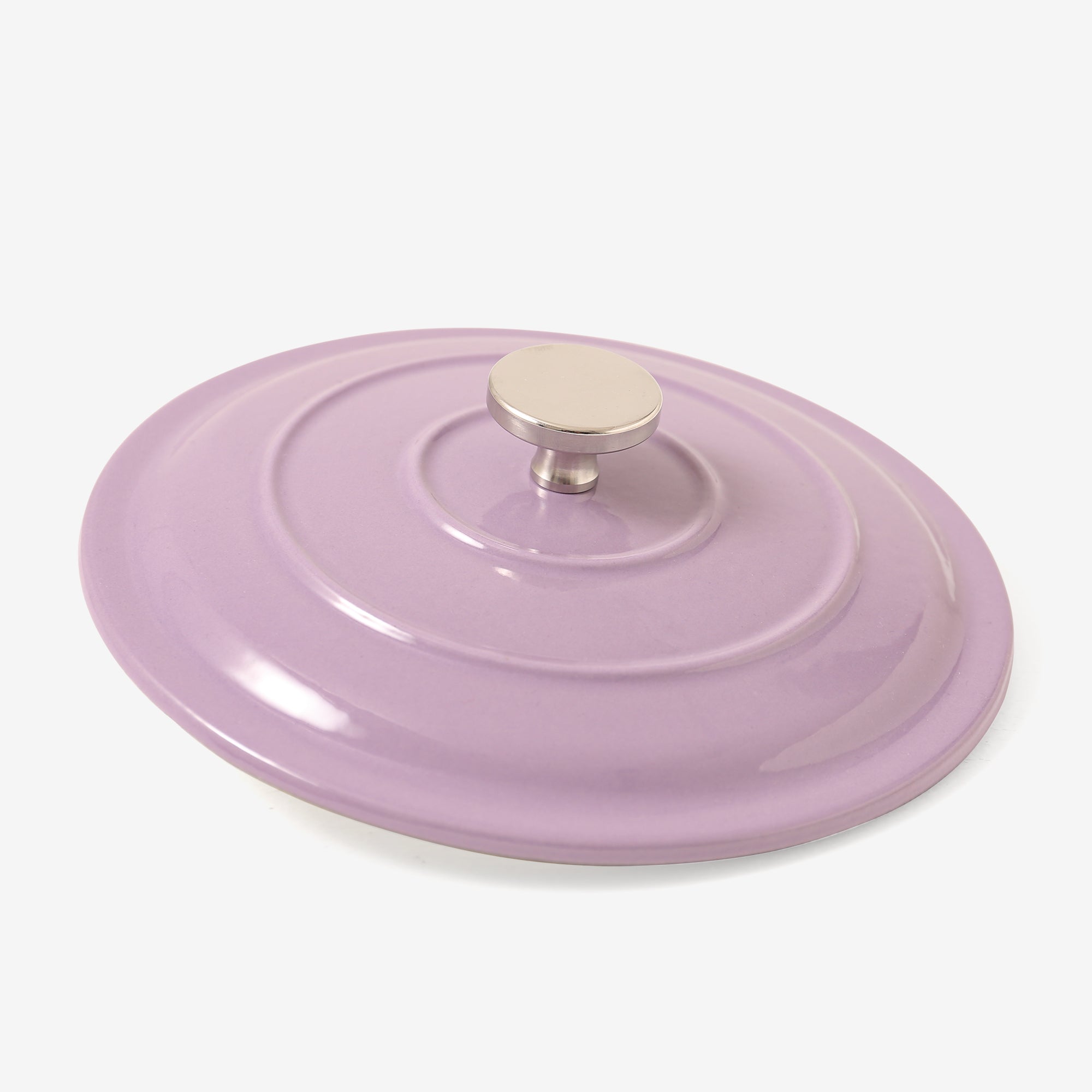RJ Legend 1.9 Quart Cast Iron Pot, Enameled Cast Iron Pot, Dutch Oven Pot, Non-Stick, Round Braiser with Loop Handles, Purple