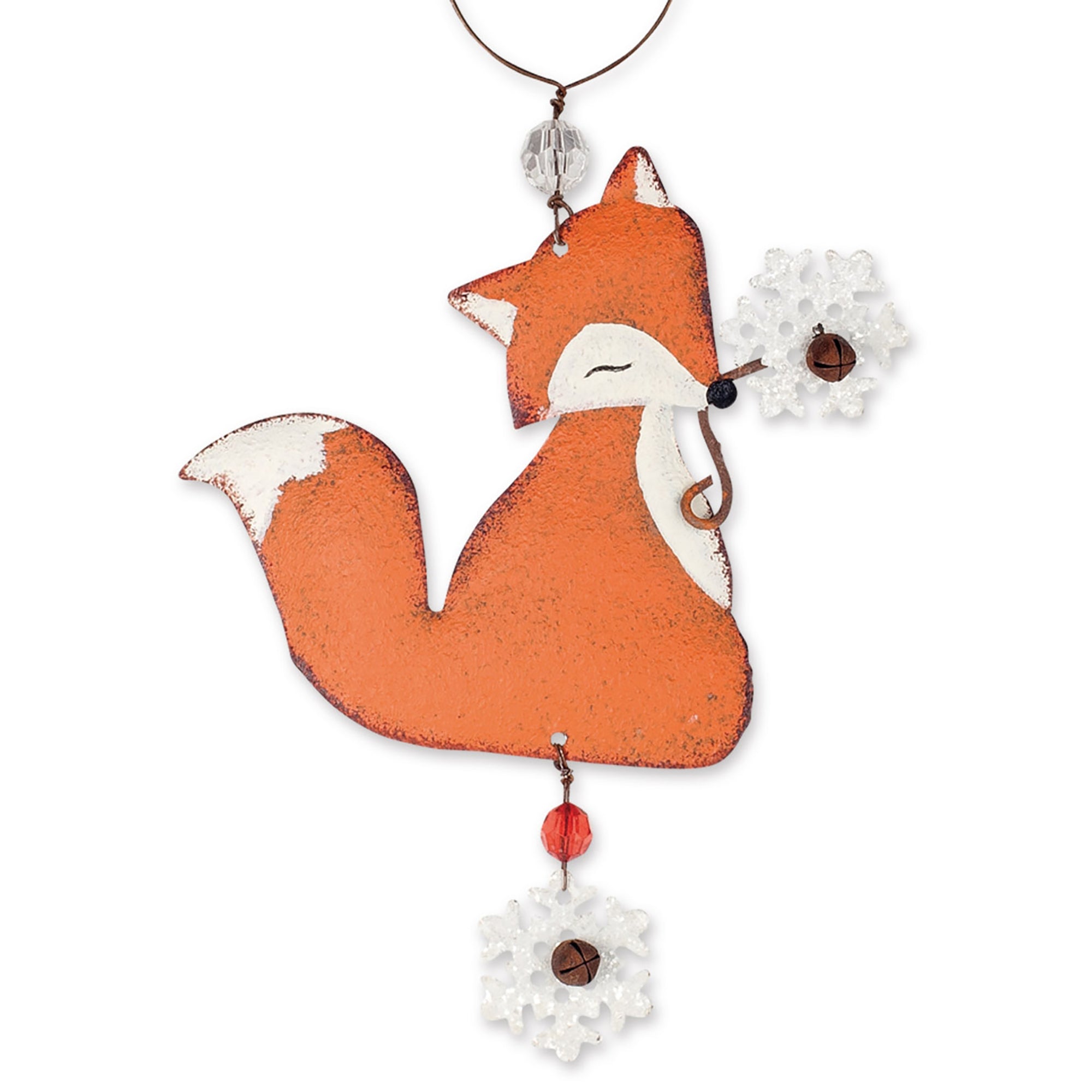 RJ Legend Fox Ornament Tree Christmas Decorations, Metal Ornaments, Small Cute Holiday Ornament, Hanging Winter Decorations
