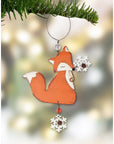RJ Legend Fox Ornament Tree Christmas Decorations, Metal Ornaments, Small Cute Holiday Ornament, Hanging Winter Decorations