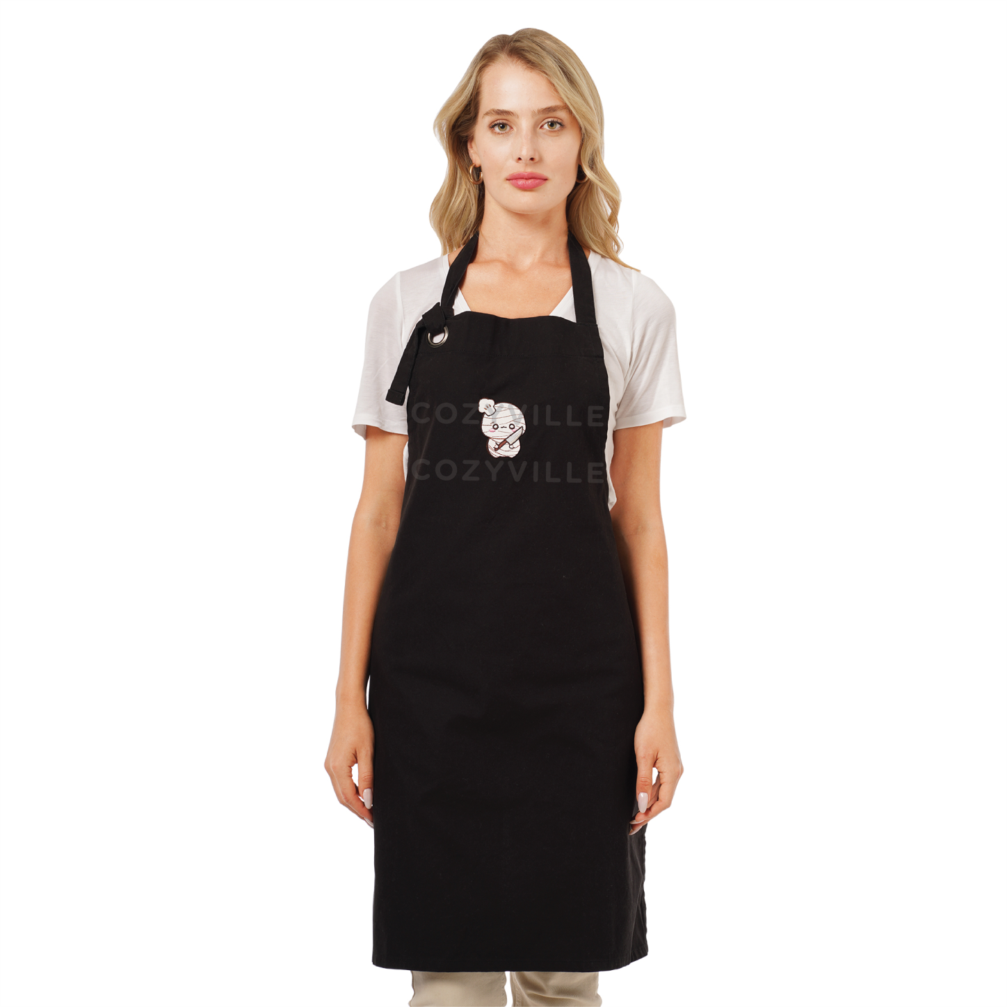Cozyville Apron, Heavy Duty Cotton Chef Apron - Halloween Characters