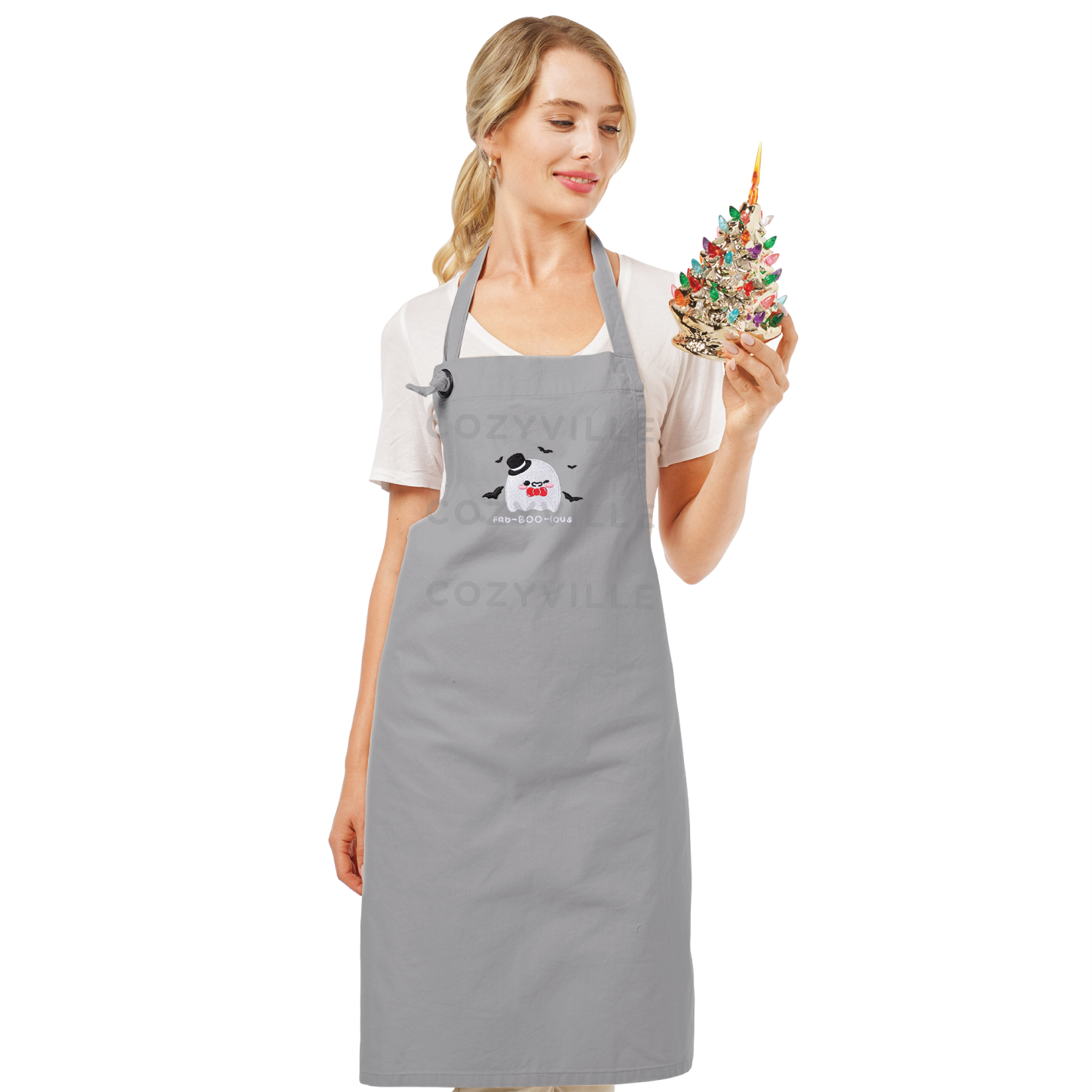 Cozyville Apron, Heavy Duty Cotton Chef Apron - Halloween Characters