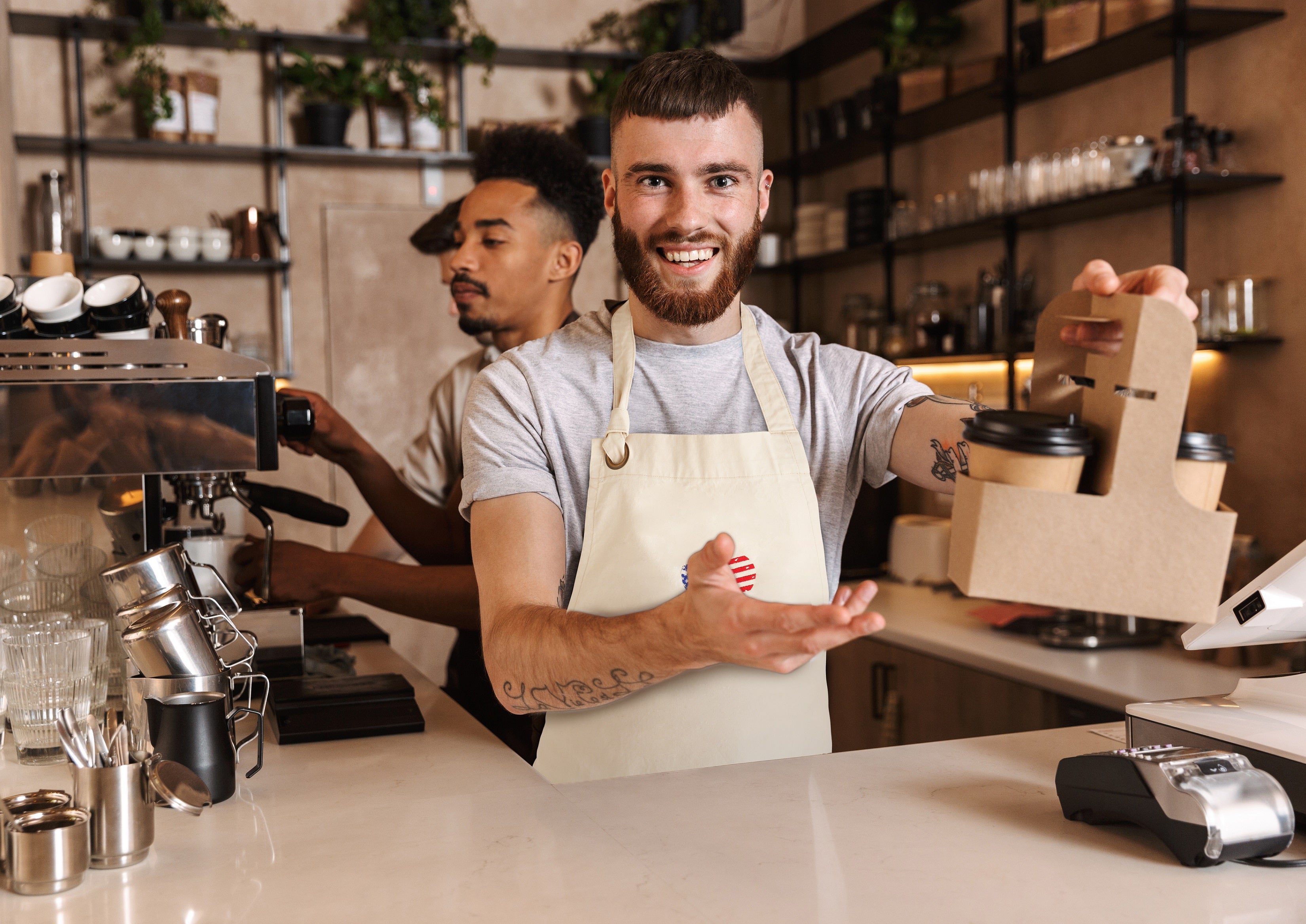 Cozyville Apron Set, Assort of 2, 100% Cotton Chef Apron, Adjustable Strap
