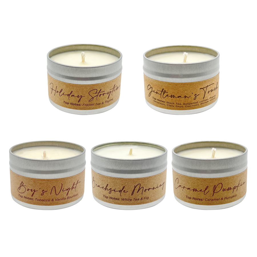 Cozyville Fragrances, Soy Candle 5 PC Tester Set, 2.7 Oz, Small