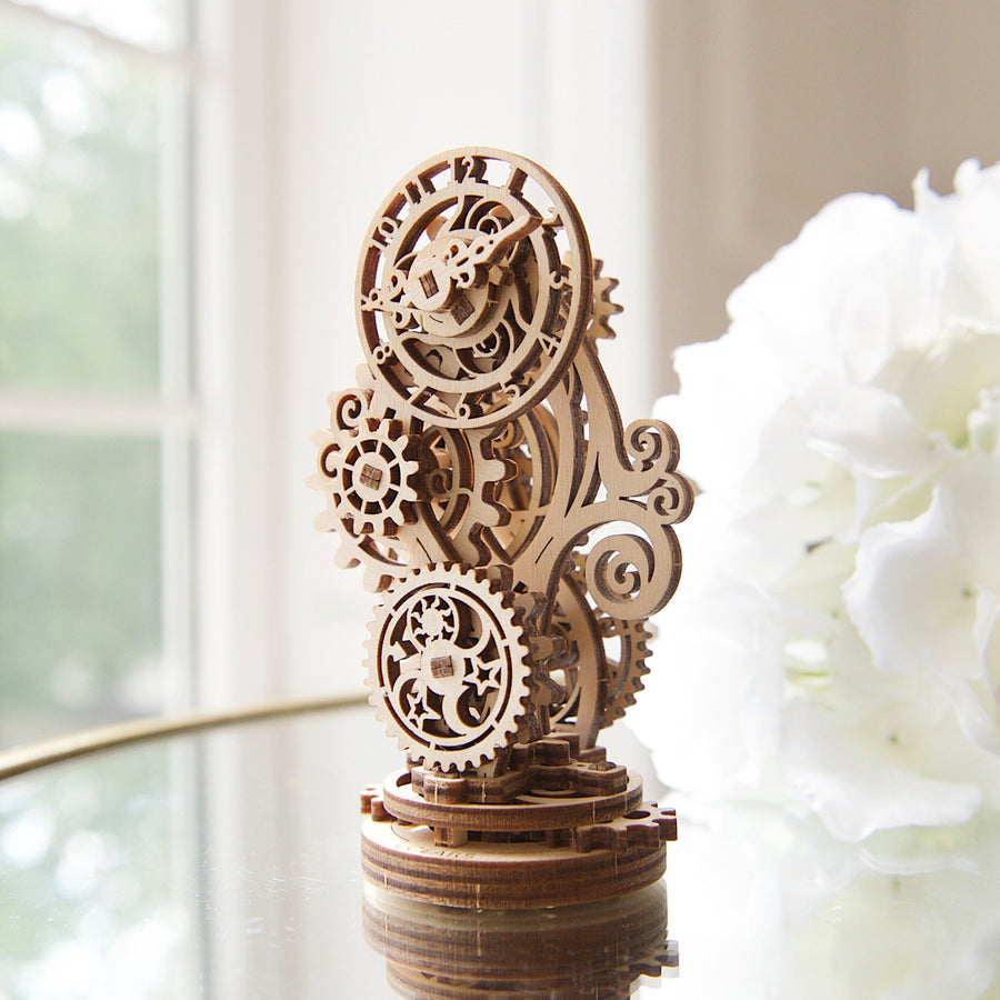 Fidgit Clock RJ Legend Steampunk Clock Wooden Fidgets, Self-Assemble Set